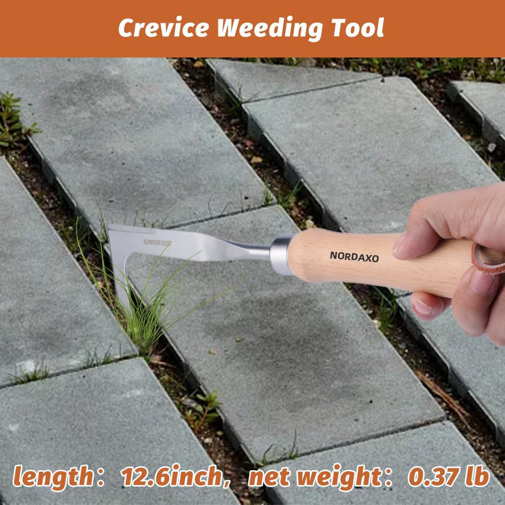 NORDAXO Crack Weeder 12" Stainless Steel Crevice Weeding Tool
