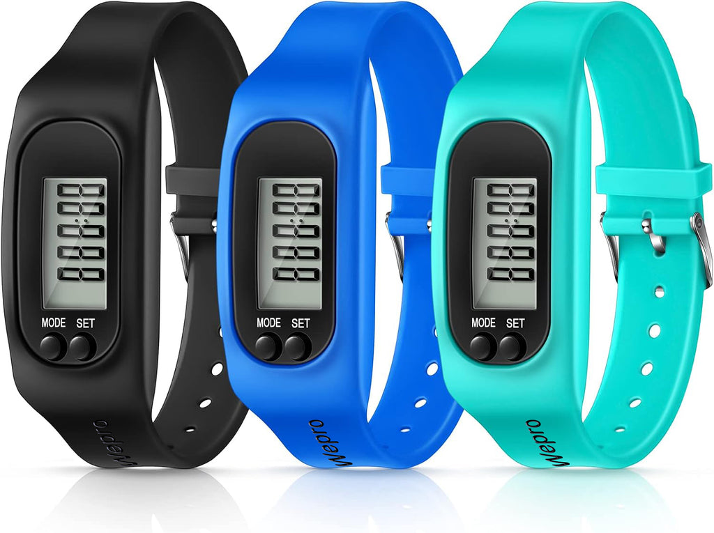Wepro Walking Running Pedometer Tracker Watch | for Walking Steps and Miles, Silicone Fitness Tracker Watch, for Men Women