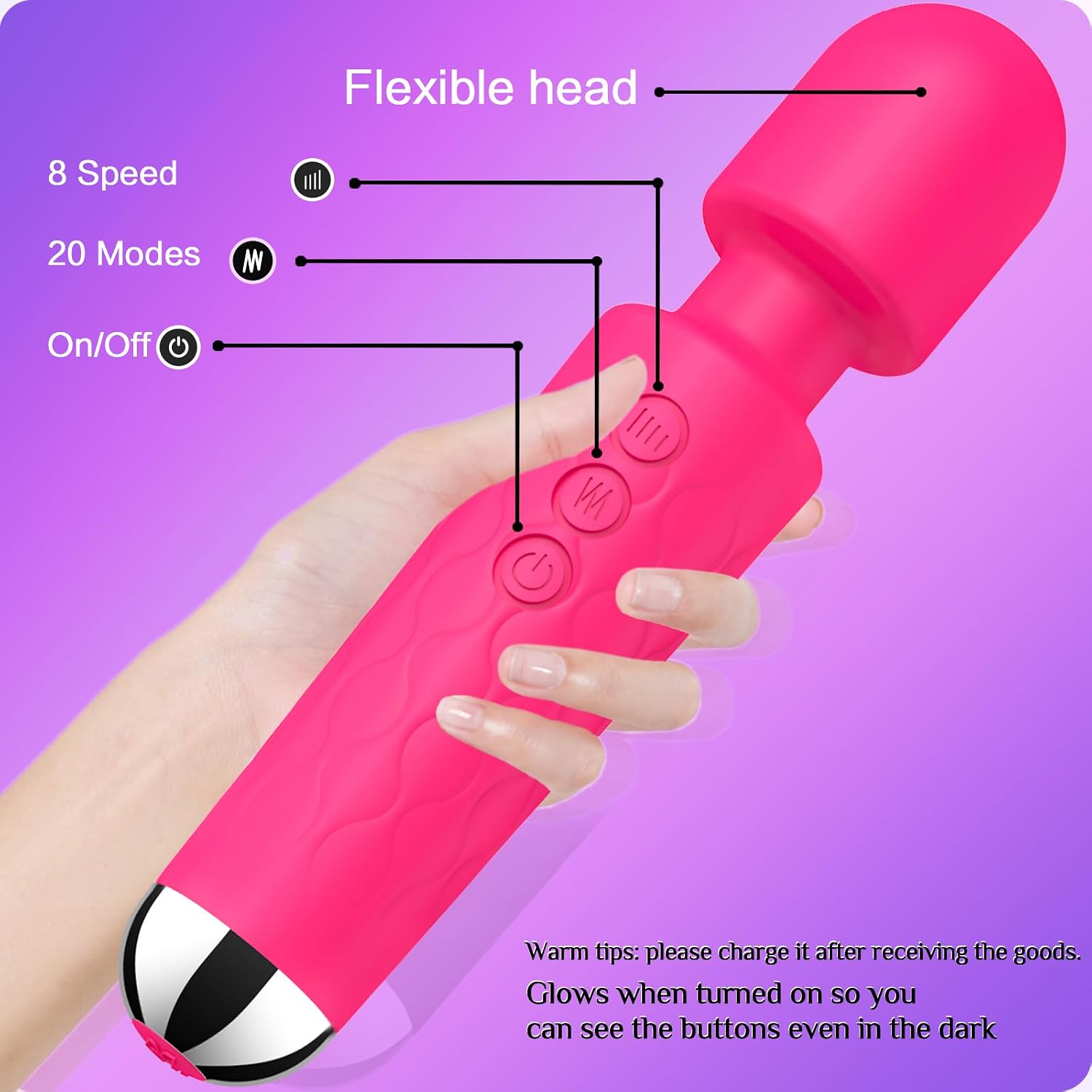 Wogan Vibrator Wand, Adult Sex Toy Wand, G Spot Dildo