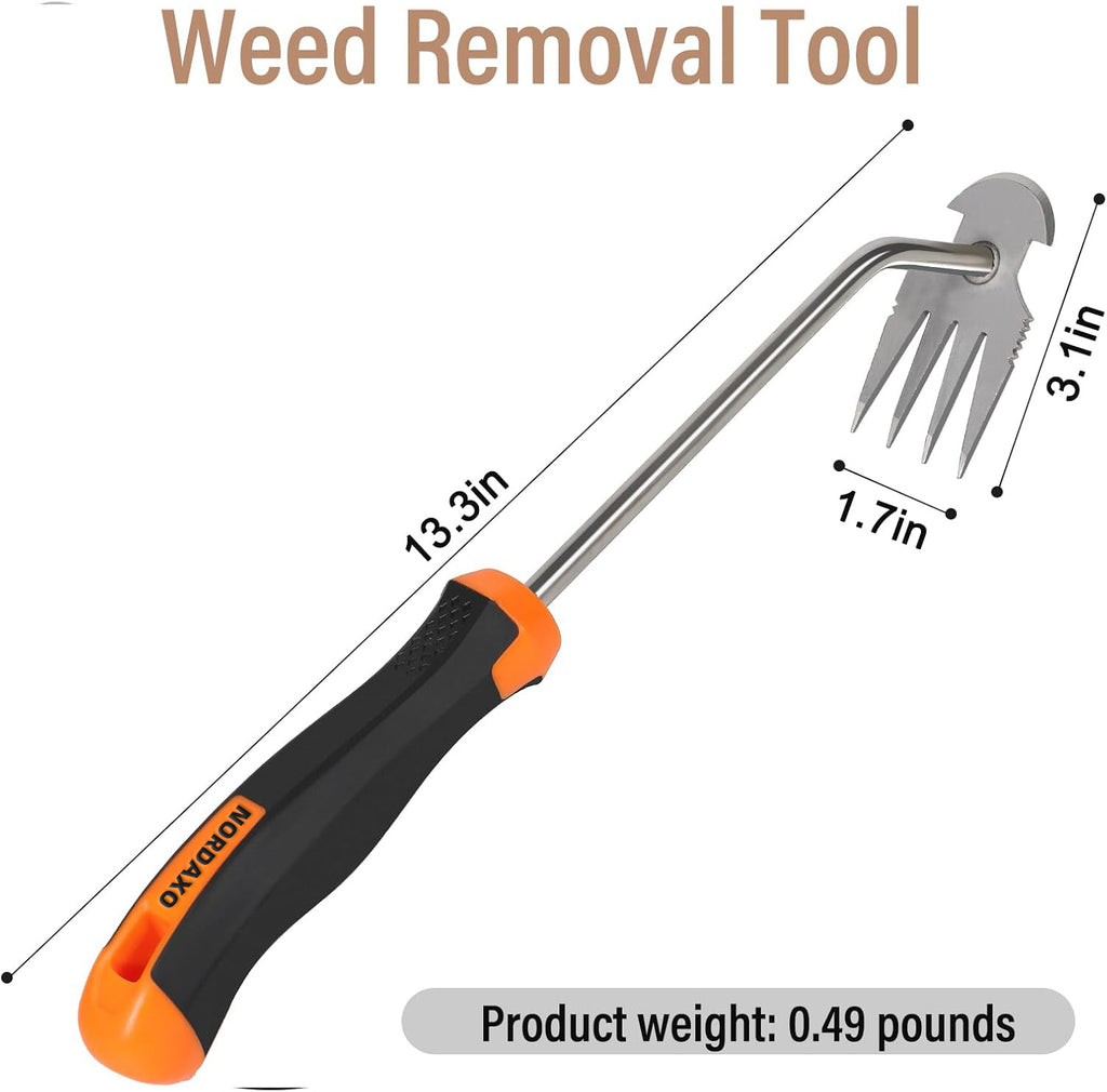 NORDAXO Weed Remover Tool, Portable Garden Weeder Tool, New Gardening Weeding Tools, for Garden Hand Tools for Vegetable Gardening Backyard Farm Planting & Uprooting Weeding Tool (Rubber Handle)