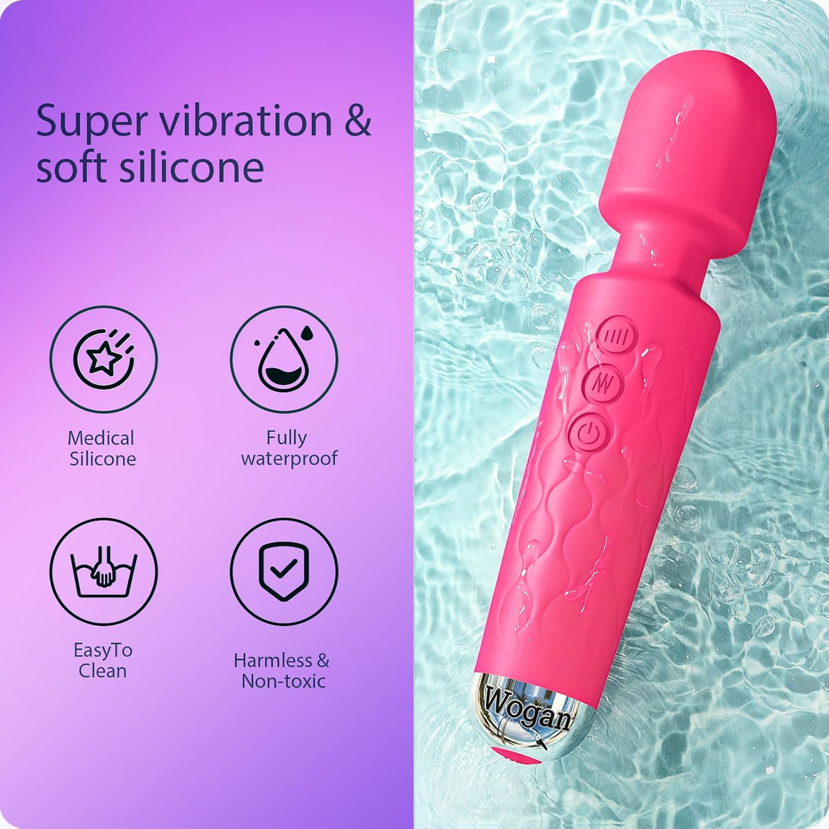 Wogan Vibrator Wand, Adult Sex Toy Wand, G Spot Dildo