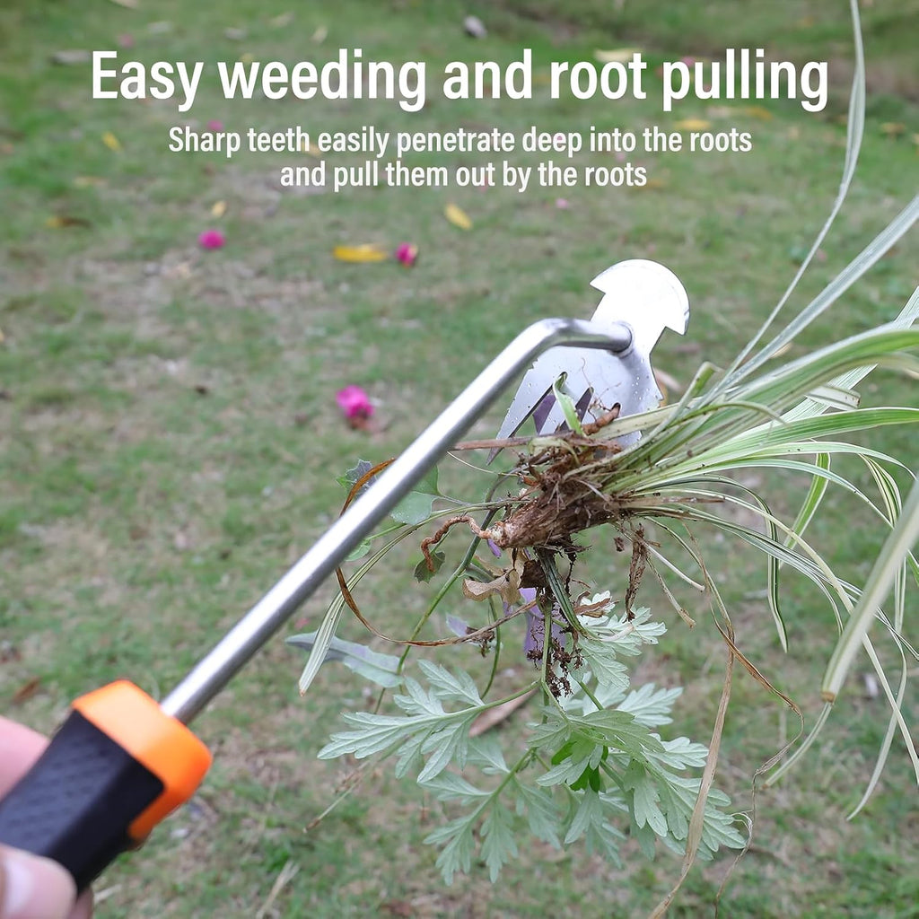 NORDAXO Weed Remover Tool, Portable Garden Weeder Tool, New Gardening Weeding Tools, for Garden Hand Tools for Vegetable Gardening Backyard Farm Planting & Uprooting Weeding Tool (Rubber Handle)