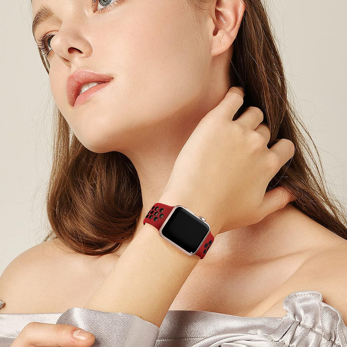 Beydoa Silicone Sport Band for Apple Watch Bands 45/46/44/42/49mm Women Men